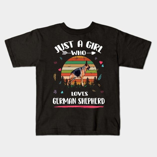 Just A Girl Who Loves German Shepherd Vintage Kids T-Shirt by Ravens